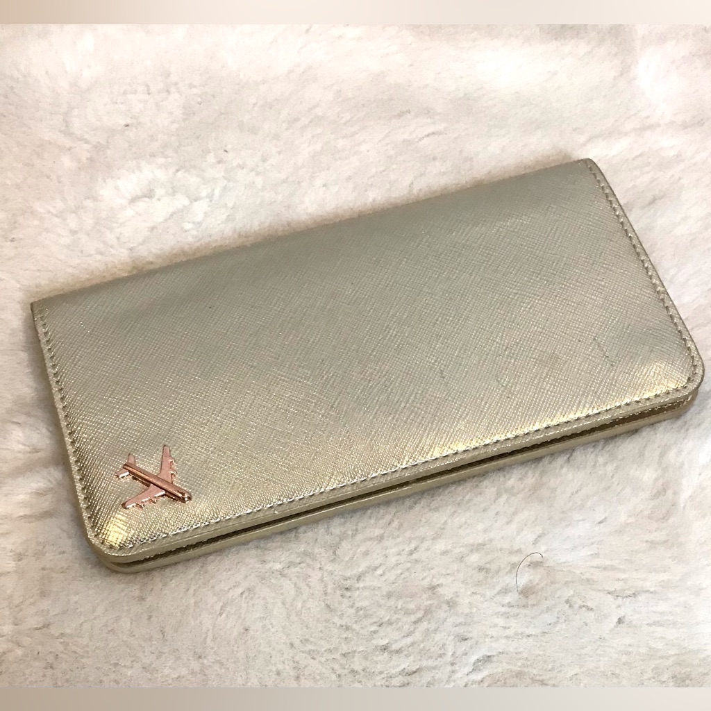 Anthropologie Gold Passport Document Card Holder